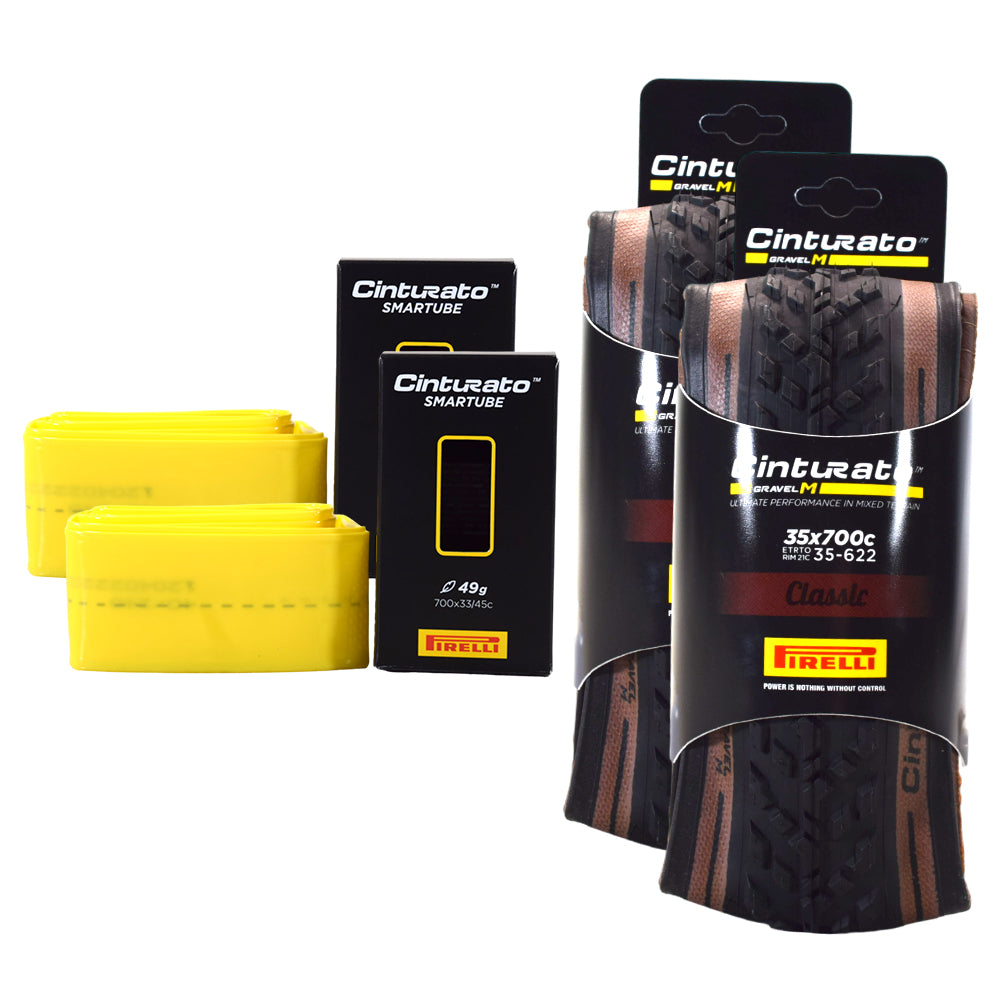 Pirelli Cinturato Gravel M Classic 35-622(700x35c) & SmarTube 700x33/45c(2 Each)