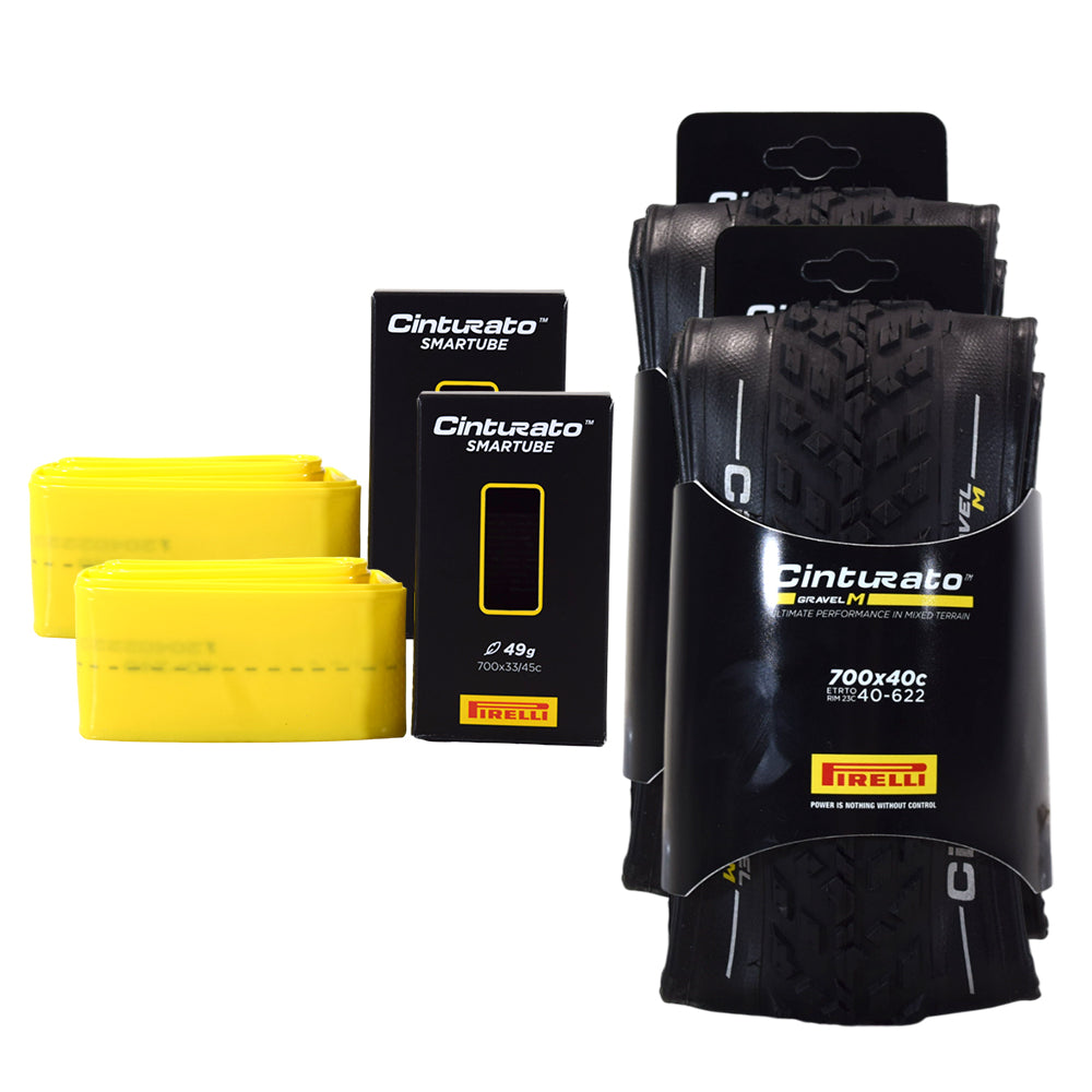 Pirelli Cinturato Gravel M 40-622(700 x 40c) & SmarTube 700x33/45c (2 Each)