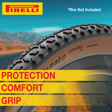 Pirelli Cinturato Gravel M TLR Classic 45-622 (700 x 45c) Road Bicycle Tire & 33/45-622 Presta Cinturato SmarTUBE - SpeedGrip Compound, Tubeless Ready Bike Tire with Keychain (2 Pack Tires & Tubes)
