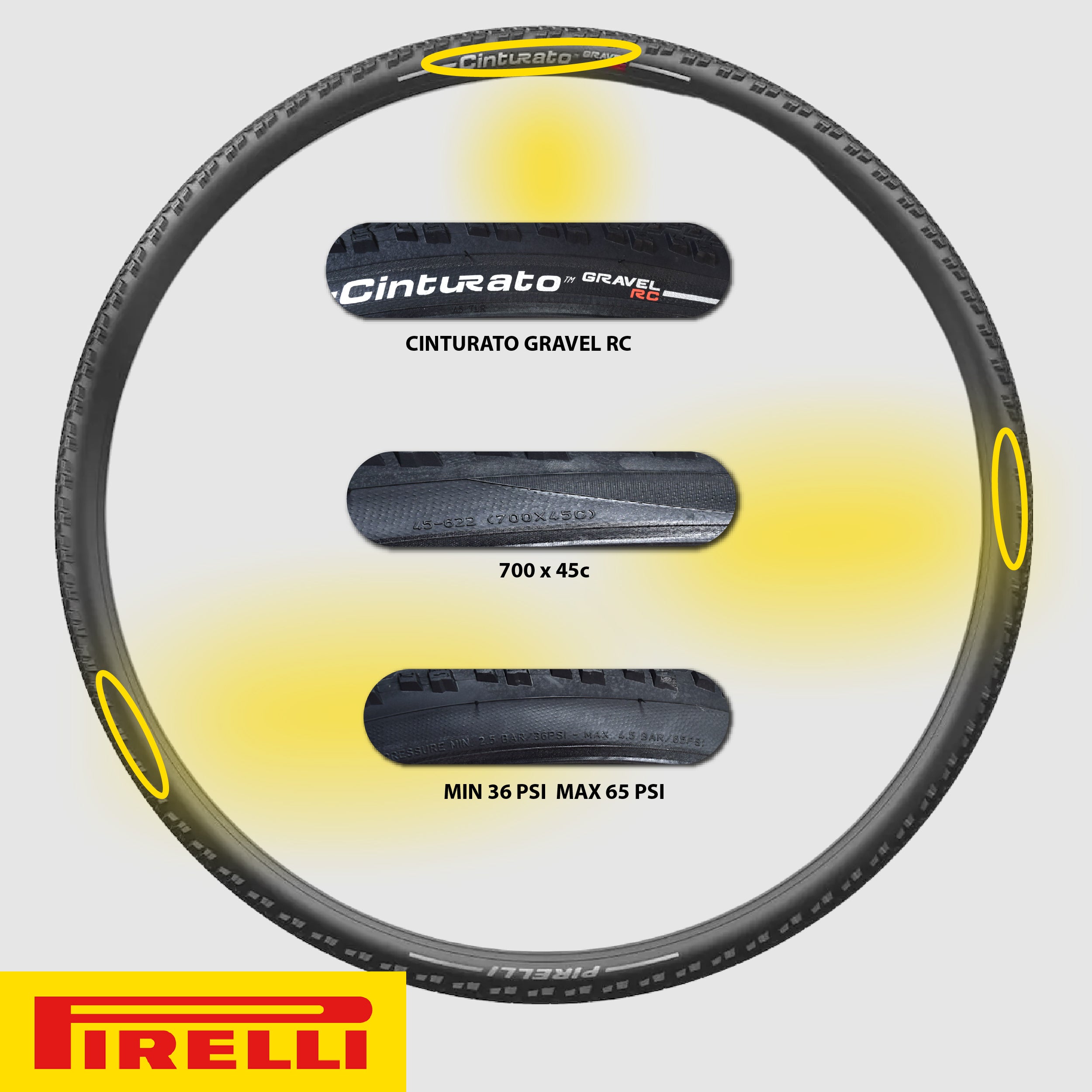 Pirelli Cinturato Gravel RC TLR 45-622 (700 x 45c) Road Bicycle Tire & 33/45-622 Presta Cinturato SmarTUBE - SpeedGrip Compound, Tubeless Ready Bike Tire with Keychain (2 Pack Tires & Tubes)