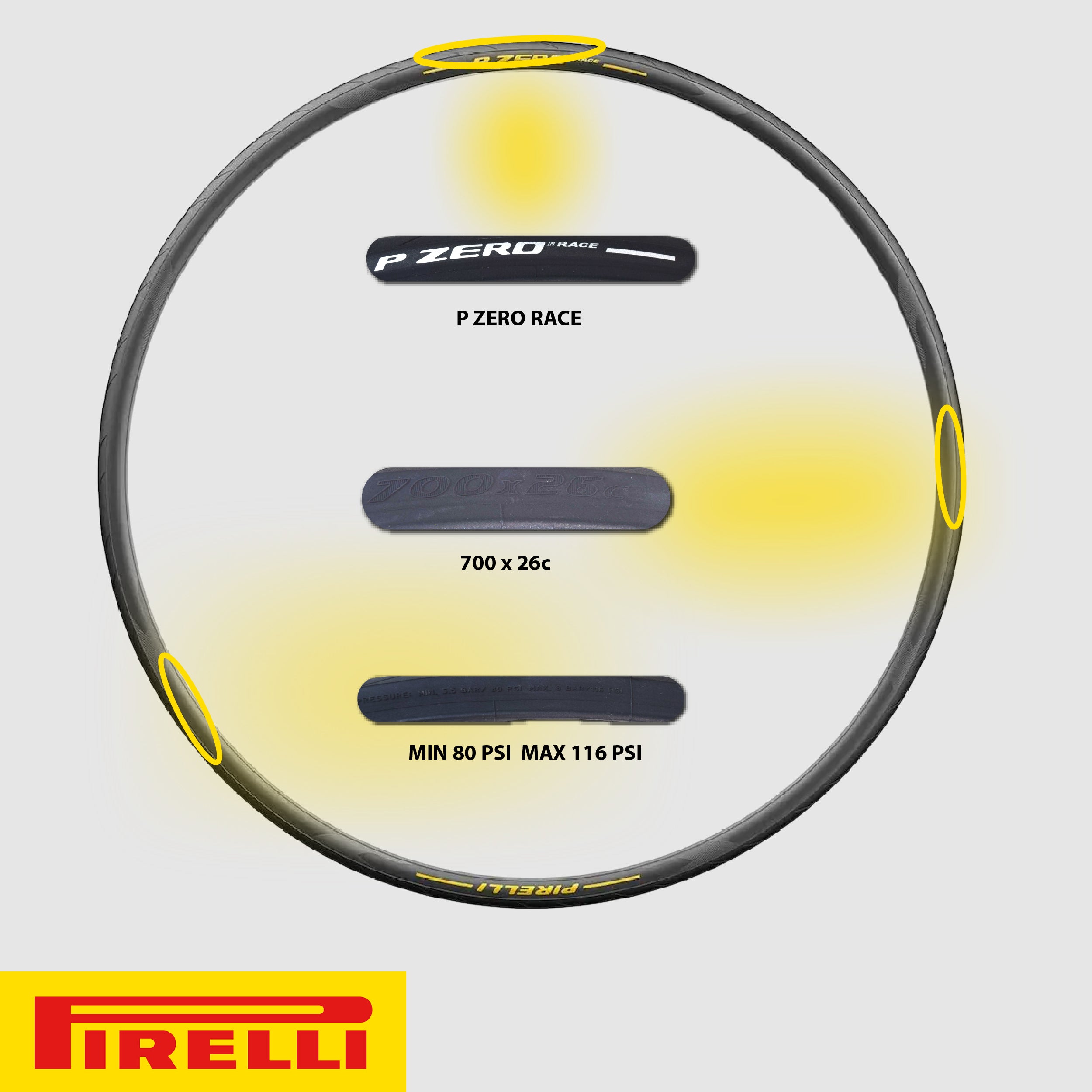 Pirelli P ZERO Race 26-622 (700 x 26c) Road Bicycle Tires (2) Pack