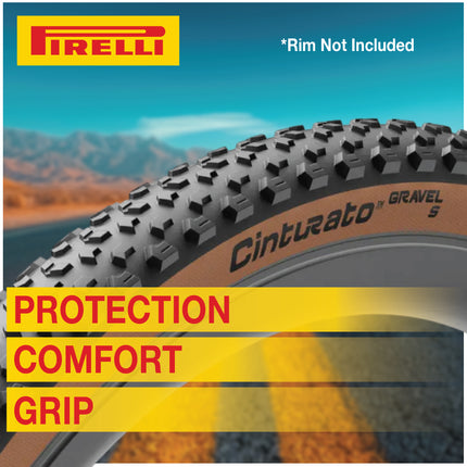 Pirelli Cinturato Gravel S TLR Classic 45-622 (700 x 45c) Road Bicycle Tire - SpeedGrip Compound, Clincher Type, Tubeless Ready Bike Tire with Keychain 700x45c (2 Pack)
