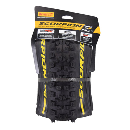 Pirelli Scorpion Race Enduro M Yellow Label 63-622 (29x 2.5) MTB Bicycle Tire  -Designed for Hardpacked Courses and Mixed Terrains, 120x2TPI - Mountain Bike Tire