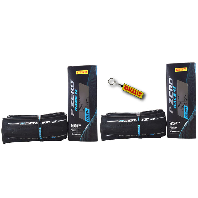 Pirelli P ZERO Race TLR 4S 30-622 (700x30c) Road Bike Tire - Tubeless Ready, All-Season Performance, High Grip & Durability, Fast Rolling Bicycle Tire-SmartNet Silica Compound, w/Keychain (2 Pk)