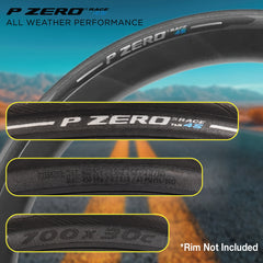 Pirelli P ZERO Race TLR 4S 30-622 (700x30c) Road Bike Tire - Tubeless Ready, All-Season Performance, High Grip & Durability, Fast Rolling Bicycle Tire-SmartNet Silica Compound, w/Keychain (2 Pk)