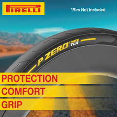 Pirelli P ZERO Race 28-622 (700x28c) Clincher Road Bike Tire - Color Edition Yellow, Tubeless Ready, High Performance, Superior Grip, Stylish Design for Road Bicycles