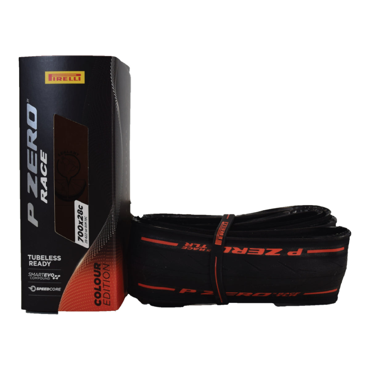 Pirelli P ZERO VELO 700x25c 25-622 アカ Pirelli P ZERO™ VELO Road Tyres - 700x25C | The Bike Settlement