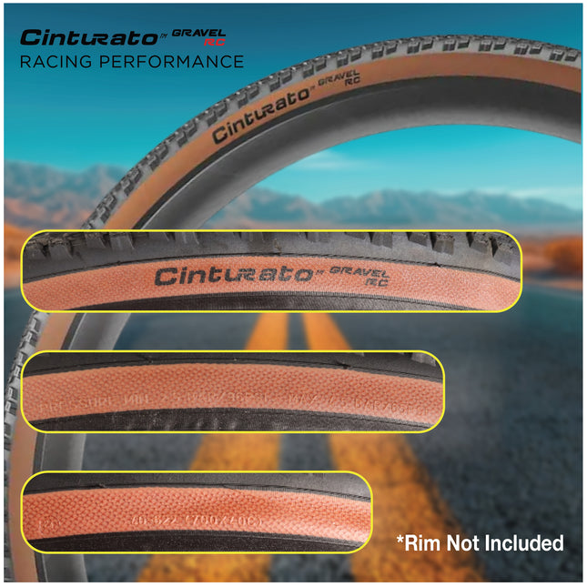 Pirelli Cinturato Gravel RC Classic 40-622 (700 x 40c) Race Bicycle Tire - SpeedGrip Compound, Clincher Type, Tubeless Ready Bike Tire with Keychain 700x40c (2 Pack)