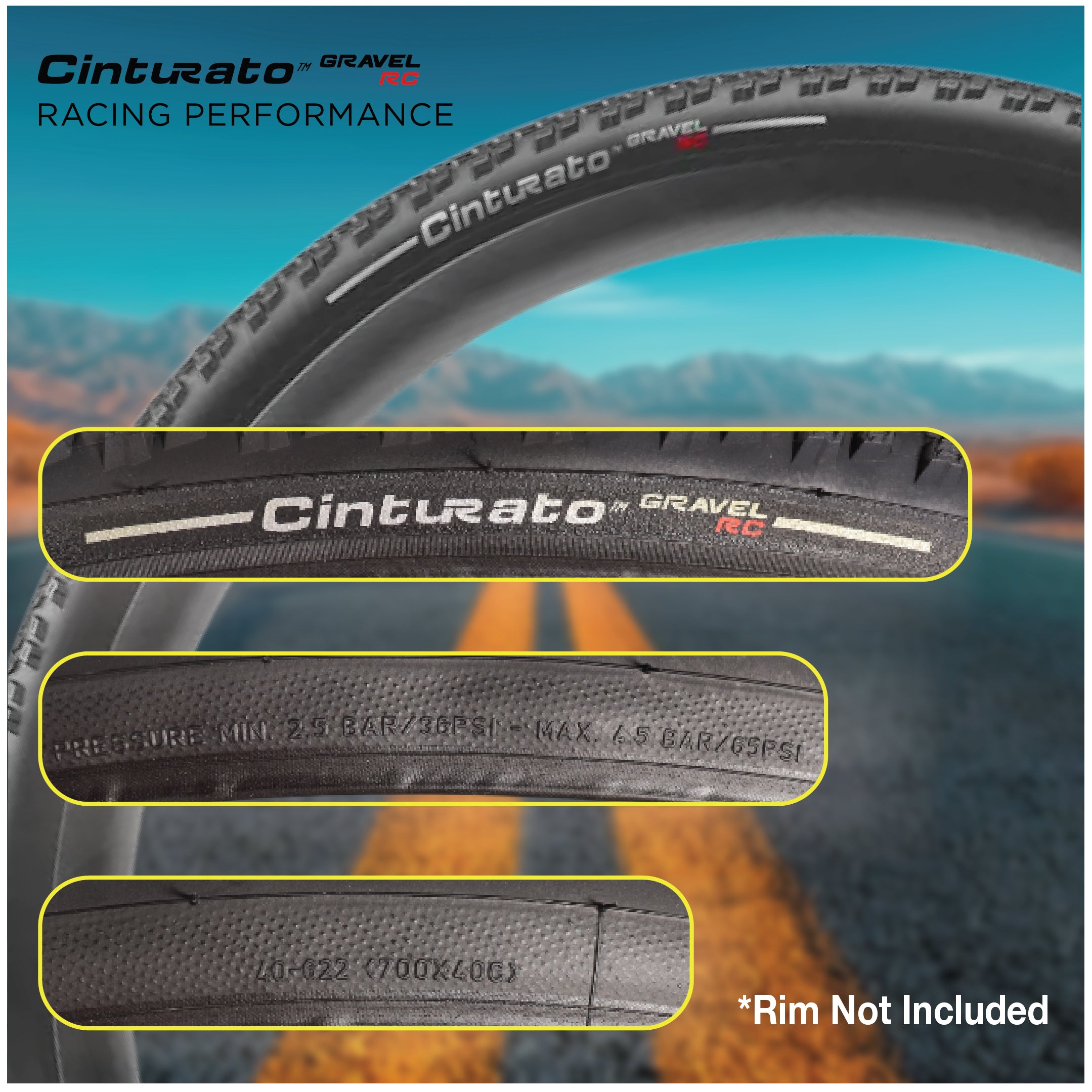Pirelli Cinturato Gravel RC 40-622 (700 x 40c) Race Bicycle Tire - SpeedGrip Compound, Clincher Type, Tubeless Ready Bike Tire with Keychain 700x40c (2 Pack)
