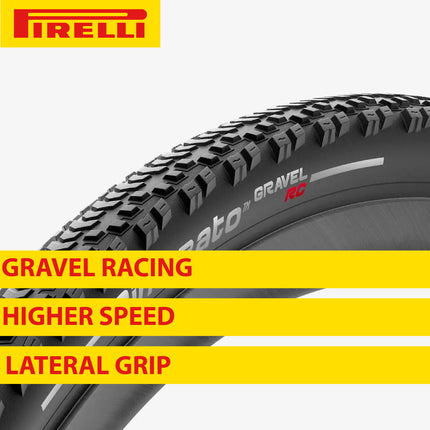 Pirelli Cinturato Gravel RC TLR 45-622 (700 x 45c) Road Bicycle Tire - SpeedGrip Compound, Clincher Type, Tubeless Ready Bike Tire 700x45c
