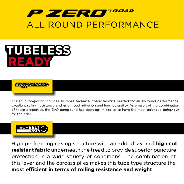 Pirelli P ZERO Road Bike Tire 32-622 (700x32c) - Tube Type Bicycle Tire, Durable All-Round Performance, High Grip, Clincher Tire for Road Cycling - EVO Compound, TechBELT Construction w/Keychain(2 Pk)