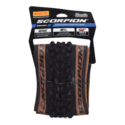 Pirelli Scorpion Enduro S Classic Tan 60-622 (29x 2.4) MTB Bicycle Tire  - Designed for Extreme and Loose Courses, 60TPI and ProWall Casing- Mountain Bike Tire