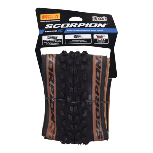 Pirelli Scorpion Enduro S Classic Tan 60-622 (29x 2.4) MTB Bicycle Tire  - Designed for Extreme and Loose Courses, 60TPI and ProWall Casing- Mountain Bike Tire