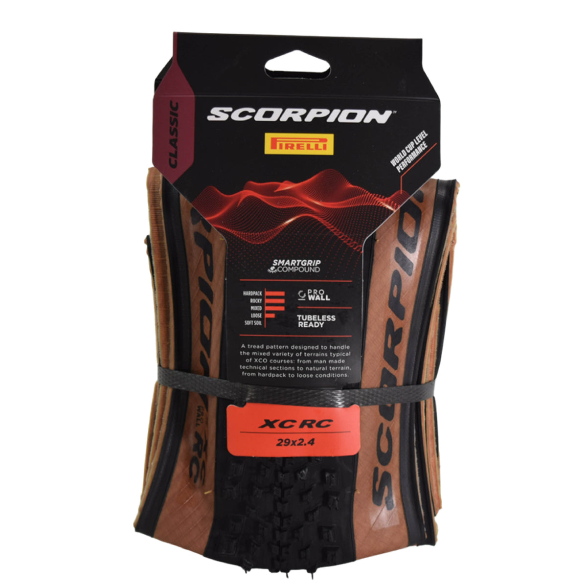 Pirelli SCORPION™ XC RC Classic (29 x 2.4)  Peak Performance for Demanding XC Racing SmartGRIP Compound ProWALL Technology Versatile Tread Design