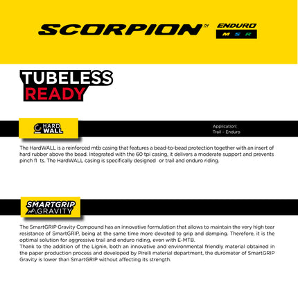 Pirelli Scorpion Enduro M Classic 29x2.6 Mountain Bicycle Tire Tubeless Ready, HardWALL 60 TPI High-Performance All-Terrain Tire for Enduro Trail & Aggressive XC Riding Mountain Bike w/Keychain (2 Pk)