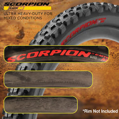 Pirelli Scorpion E-MTB M Red Color Edition 27.5x2.6 Mountain Bicycle Tire Tubeless High-Performance Tear-Resistant E-MTB Tire for XC Racing Trail & Enduro Riding 60 TPI Mountain Bike w/Keychain (2 Pk)