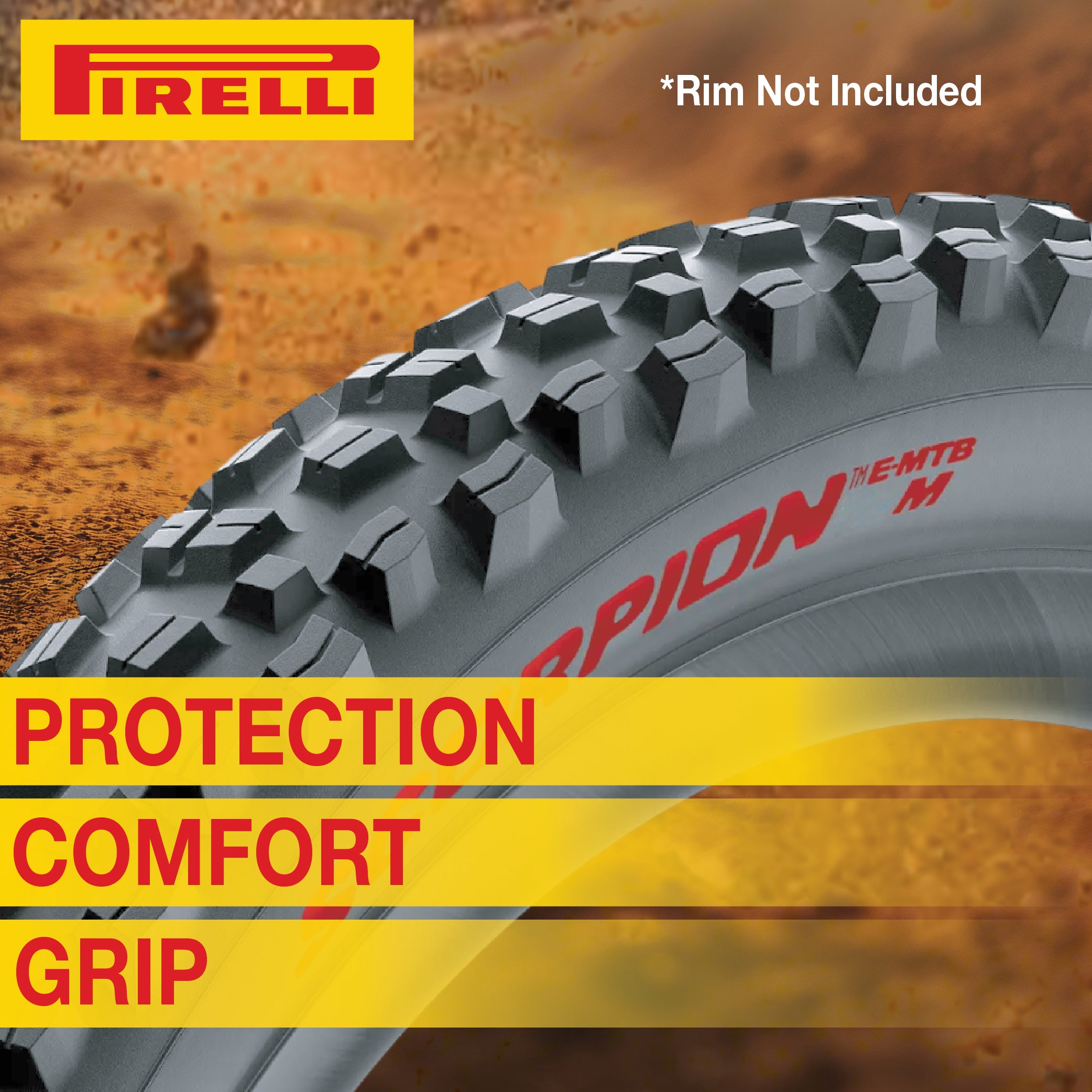 Pirelli Scorpion E-MTB M Red Color Edition 27.5x2.6 Mountain Bicycle Tire Tubeless High-Performance Tear-Resistant E-MTB Tire for XC Racing Trail & Enduro Riding 60 TPI Mountain Bike w/Keychain (2 Pk)