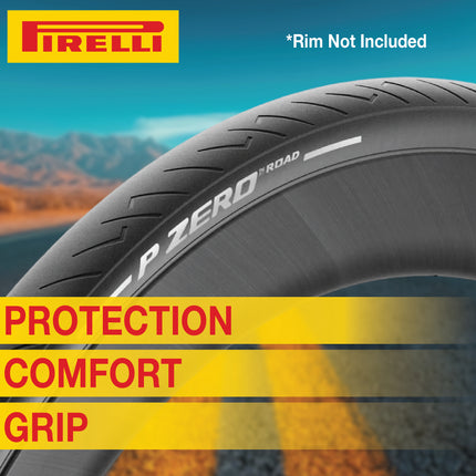 Pirelli P ZERO Road 26-622(700x26c) & SmarTUBE 25/28-622 700C Road Bike Tire & Tube Set- All-Season Performance, High Grip & Durability, Bicycle Tube&Tire Set- w/Keychain