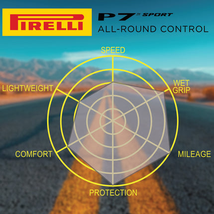 Pirelli P7 Sport 32-622 (700x32c) Road Bike Tire & SmarTUBE 25/28-622 700C Presta Tube Set -  All-Round Performance - 60tpi TechBELT Casing & PRO Compound for Comfort & Handling w/Keychain
