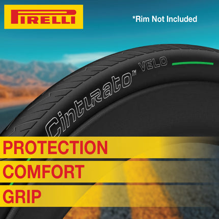 Pirelli Cinturato Velo TLR 32-622 (700 x 28c) Road Bicycle Tire & 25/32-622 Presta P ZERO SmarTUBE - Armour Tech, Clincher Type, Tubeless Ready Bike Tire with Keychain 700x28c(2-Pack Tire & Tubes)