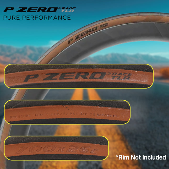 Pirelli P ZERO Race TLR Classic 26-622(700x26c) & SmarTUBE 25/28-622 700C Road Bike Tire & Tube Set-Lightweight, Bicycle Tire & Tube Set for Road Racing-Tan Sidewall, SmartEVO Compound w/Keychain(2Pk)