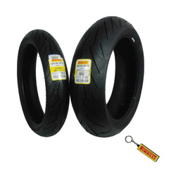 Pirelli Diablo Rosso III 120/60ZR17 Front & 180/55ZR17 Rear Tires with Keychain