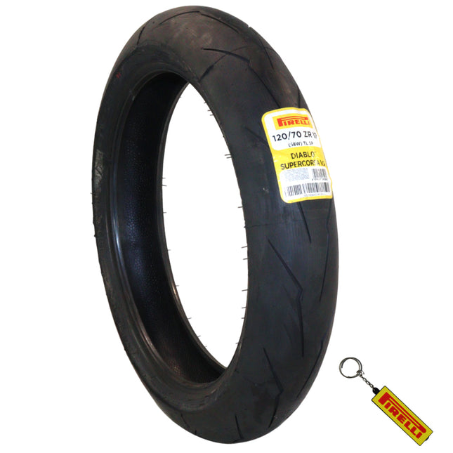 Pirelli Diablo SUPERCORSA V3 120/50ZR17 (58 W) Rear Motorcycle Street Racing Tire - High Performance, Durable, & Reliable Tire for Street Racing Bikes w/ Keychain