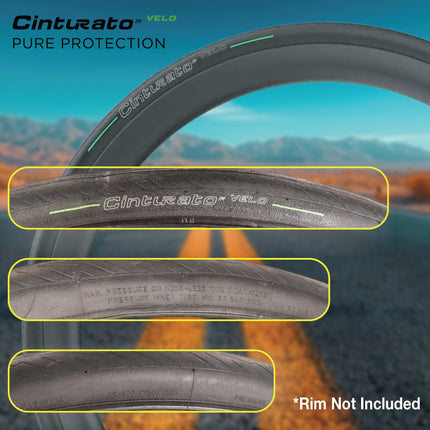 Pirelli Cinturato Velo TLR 35-622 (700 x 35c) Road Bicycle Tire - Great Protection for Long-Distances and Various Terrains - Armour Tech, Clincher Type, Tubeless Ready Bike Tire with Keychain 700x35c