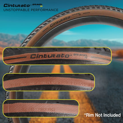 Pirelli Cinturato Gravel M TLR Classic 35-622 (700 x 35c) Road Bicycle Tire - SpeedGrip Compound, Clincher Type, Tubeless Ready Bike Tire with Keychain 700x35c