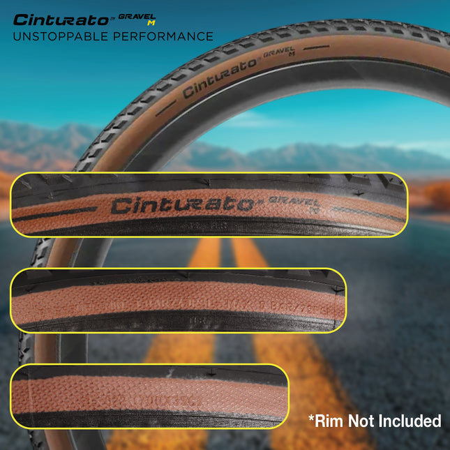 Pirelli Cinturato Gravel M TLR Classic 35-622 (700 x 35c) Road Bicycle Tire - SpeedGrip Compound, Clincher Type, Tubeless Ready Bike Tire with Keychain 700x35c