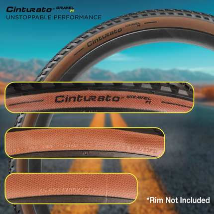 Pirelli Cinturato Gravel M TLR Classic 45-622 (700 x 45c) Road Bicycle Tire - SpeedGrip Compound, Clincher Type, Tubeless Ready Bike Tire with Keychain 700x45c