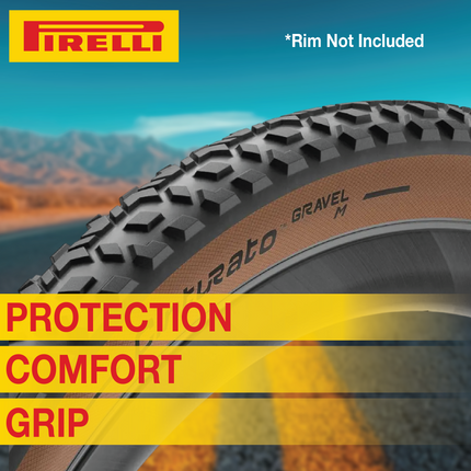 Pirelli Cinturato Gravel M TLR Classic 45-622 (700 x 45c) Road Bicycle Tire - SpeedGrip Compound, Clincher Type, Tubeless Ready Bike Tire with Keychain 700x45c