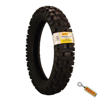 Pirelli MT 21 Rallycross 130/90-18 Rear Motorcycle Tire - DOT Approved, Dual-Sport/Enduro, Aggressive Tread for Off-Road & Rally, High-Performance Grip, Fits Adventure & Dirt Bikes with Keychain