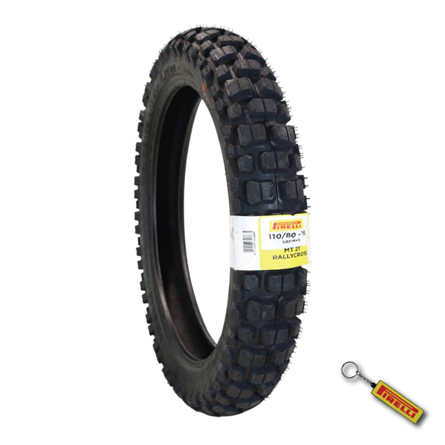 Pirelli MT 21 Rallycross 110/80-18 Rear Motorcycle Tire - DOT Approved, Dual-Sport/Enduro, Aggressive Tread for Off-Road & Rally, High-Performance Grip, Fits Adventure & Dirt Bikes with Keychain