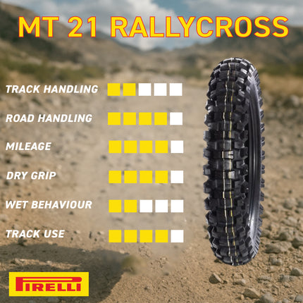 Pirelli MT 21 Rallycross 120/90-18 Rear Motorcycle Tire - DOT Approved, Dual-Sport/Enduro, Aggressive Tread for Off-Road & Rally, High-Performance Grip, Fits Adventure & Dirt Bikes with Keychain