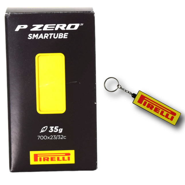 Pirelli P Zero SmarTUBE 23/32-622, Presta 60mm Valve - Ultimate Puncture Resistance, Low Weight, Road Bike Cycling Essentials - Bicycle Tire Tube w Keychain