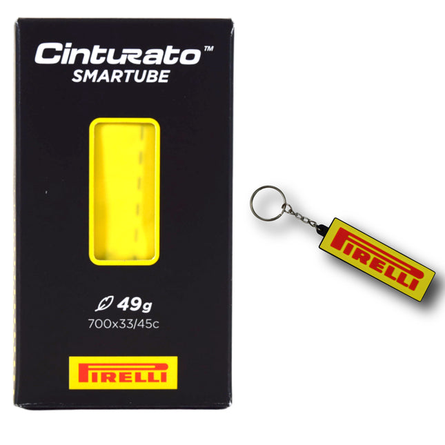 Pirelli Cinturato SmarTUBE 33/45-622, Presta 60mm Valve - Ultimate Puncture Resistance, Low Weight, Adventure Cycling Essentials - Bicycle Tire Tube w/Keychain