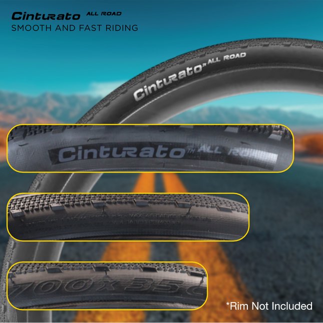Pirelli Cinturato All Road 700x35c (35-622) Black Bicycle Tire Bundle with Cinturato SmarTube 33/45-622 Presta 60mm TPU Tube and Keychain | Premium Gravel, Adventure, and Commuter Bike Set