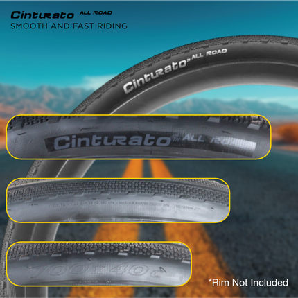 Pirelli Cinturato All Road 700x40c (40-622) Black Bicycle Tire Bundle with Keychain | Tubeless Ready ProWall Casing Premium Gravel, Adventure, Hardpack, and Commuter Bike Single Front or Rear