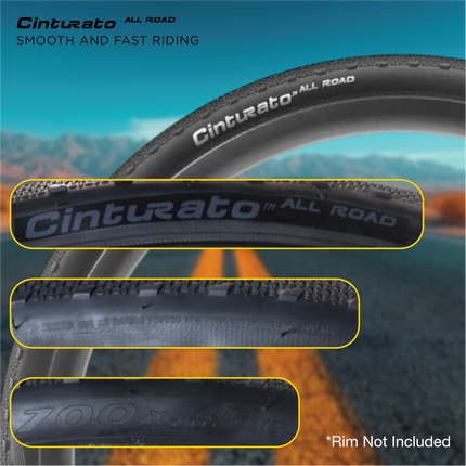 Pirelli Cinturato All Road 700x45c (45-622) Black Bicycle Tire Bundle with Cinturato SmarTube 33/45-622 Presta 60mm TPU Tube and Keychain | Premium Gravel, Adventure, and Commuter Bike Set