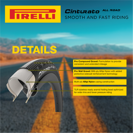 Pirelli Cinturato All Road 700x45c (45-622) Black Bicycle Tire Bundle with Cinturato SmarTube 33/45-622 Presta 60mm TPU Tube and Keychain | Premium Gravel, Adventure, and Commuter Bike Set