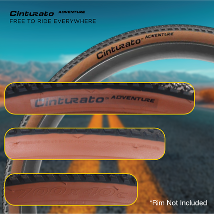 Pirelli Cinturato Adventure Classic Gravel Bike Tire 40-622 (700x40c) Tubeless Ready, Tan-Wall Bicycle Clincher with Premium Metal Bicycle Chain Keychain Bundle, 1-Piece Black/Brown