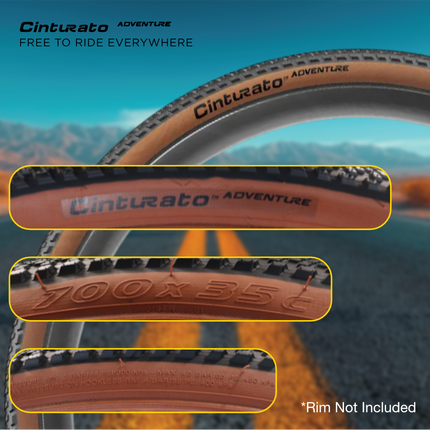 Pirelli Cinturato Adventure Classic 35-622 Tan Wall Bicycle Tire 700x35 with Cinturato SmarTube 33/45-622 Presta 60mm - Gravel & Touring Tire + Lightweight Tube Bundle with Keychain