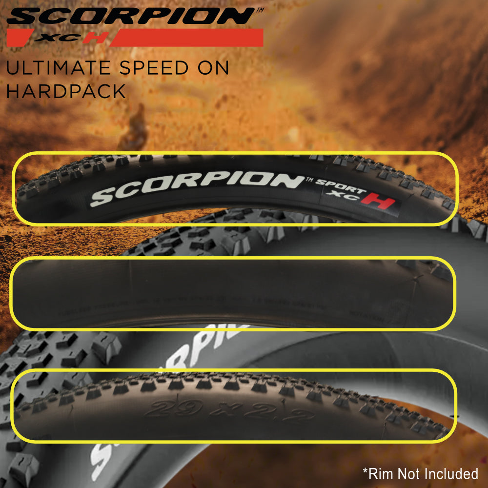 "Pirelli Scorpion Sport XC H 29 x 2.2 Black Folding Tire for Mountain Bikes- Consistent Performance, Lightweight and Durable, Ideal for Cross-Country and Trail Riding with Pirelli Keychain"