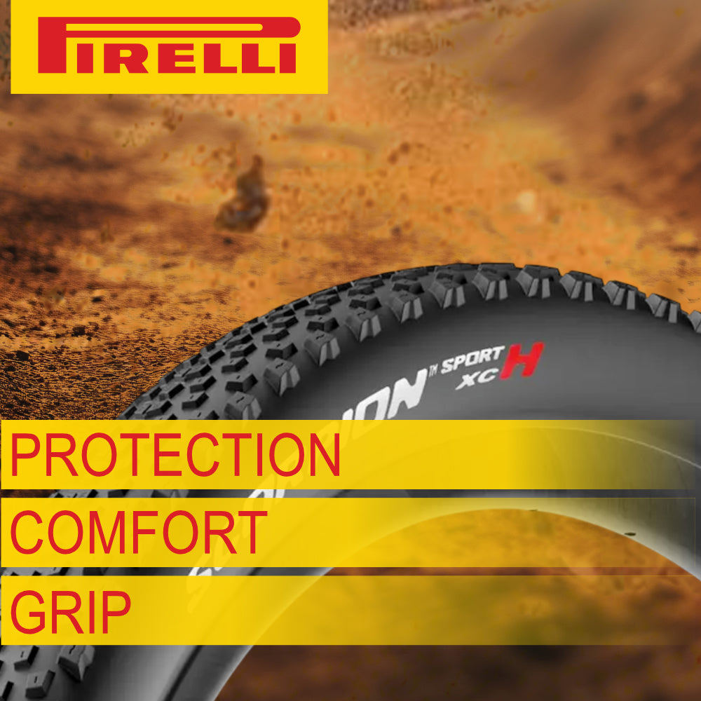 "Pirelli Scorpion Sport XC H 29 x 2.2 Black Folding Tire for Mountain Bikes- Consistent Performance, Lightweight and Durable, Ideal for Cross-Country and Trail Riding with Pirelli Keychain (2 Pack) "