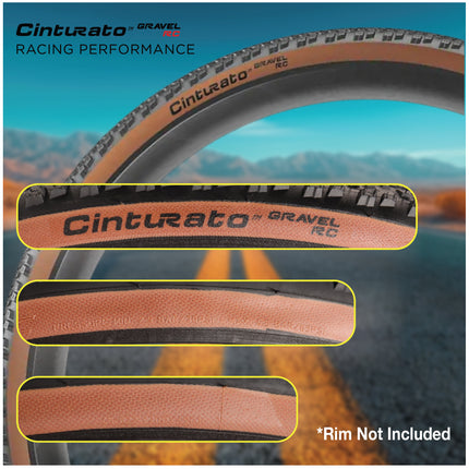 Pirelli Cinturato Gravel RC TLR Classic 45-622 (700 x 45c) Road Bicycle Tire - SpeedGrip Compound, Clincher Type, Tubeless Ready Bike Tire with Keychain 700x45c