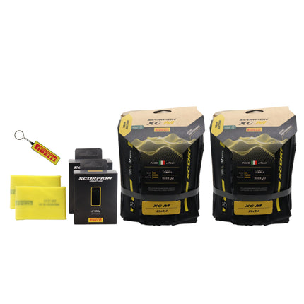 Pirelli Scorpion Race XC M ProWALL Team Edition 29 x 2.4 Yellow Label MTB Tire-2pk High Performance XC Tire-Fast Rolling Durable Folding Tire w/Scorpion SmarTube 59/70-622 Presta 42mm-2pkk w/Keychain