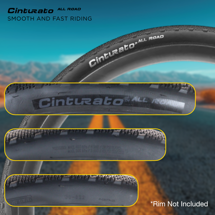 Pirelli Cinturato All Road 50-622 (700x50c) Black Gravel Bike Tire 2Pack with Pirelli Keychain - Tubeless Ready, ProWall Gravel Casing, ProCompound Gravel - Versatile All-Road Protection