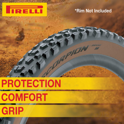 Pirelli Scorpion Enduro M Classic (29 x 2.4) Mountain Bicycle Tire Tubeless Ready, HardWALL 60 TPI High-Performance All-Terrain Tire for Enduro Trail & Aggressive XC Riding Mountain Bike w/Keychain