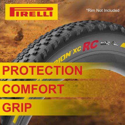 Pirelli Scorpion Race XC M ProWall Classic 29x2.4 Tan Wall Tires 2 Pack with Scorpion Smartube 59/70-622 Presta 42mm Tubes 2 Pack - XC MTB Tire and Tube Bundle for Mixed Terrain with Keychain